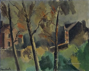 Mauricio de Vlaminck Painting - Casas y árboles Maurice de Vlaminck